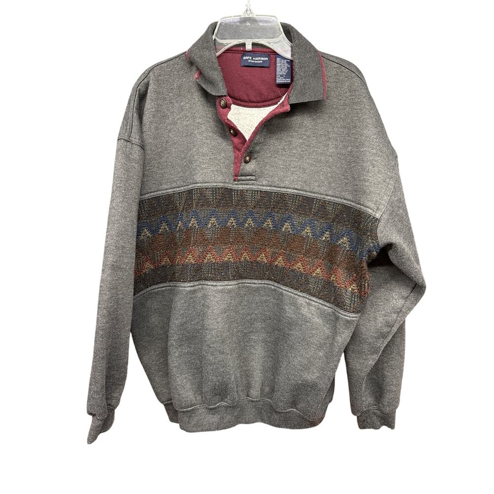 90s Safe Harbor Sportswear Men Vintage Sweatshirt Large Gray Western Indie Masc